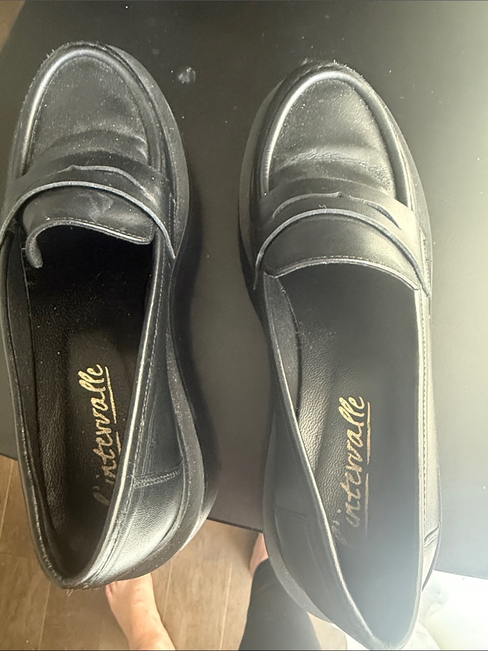 L'INTERVALLE Black Platform Penny Loafers - Picture 5 of 6